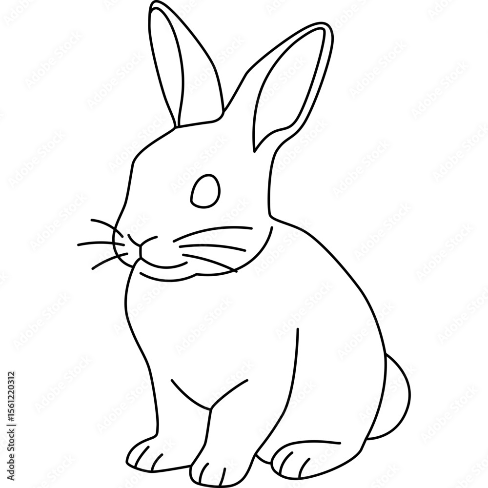 Fototapeta premium Line Rabbit Illustration