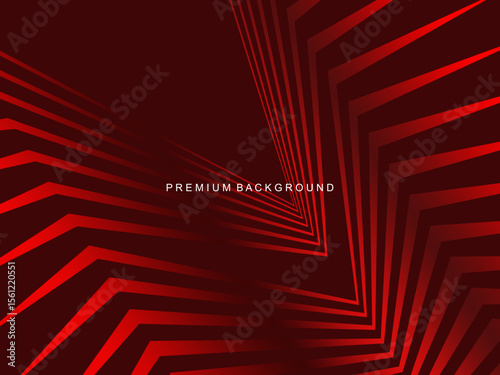 Luxurious abstract vector with crimson and fiery red geometric stripes creates a dynamic visual effect ideal for digital backgrounds, presentations or modern design elements.