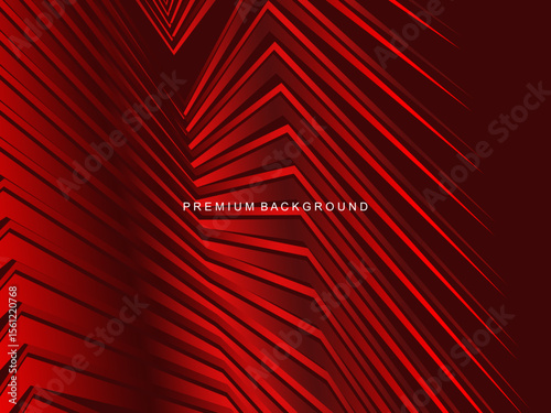 Luxurious abstract vector with crimson and fiery red geometric stripes creates a dynamic visual effect ideal for digital backgrounds, presentations or modern design elements.