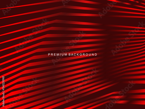 Luxurious abstract vector with crimson and fiery red geometric stripes creates a dynamic visual effect ideal for digital backgrounds, presentations or modern design elements.
