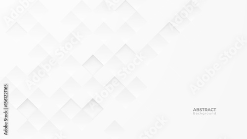 Abstract 3d modern square background. White and grey geometric pattern texture. vector art illustration