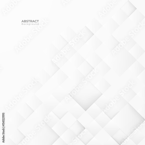 Abstract 3d modern square background. White and grey geometric pattern texture. vector art illustration