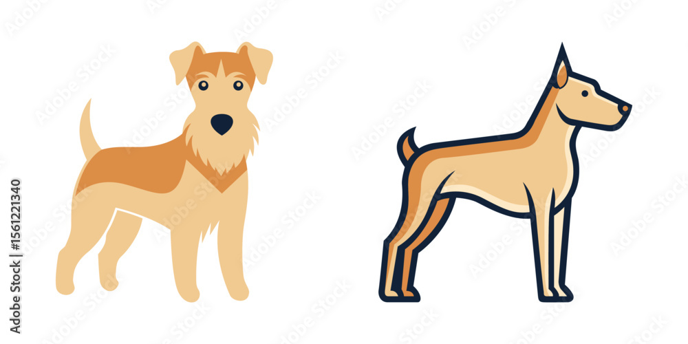 Obraz premium Vector graphic of adorable dogs