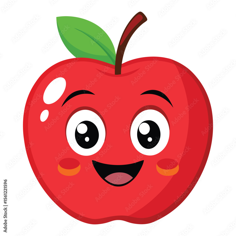 Obraz premium Smiling apple character