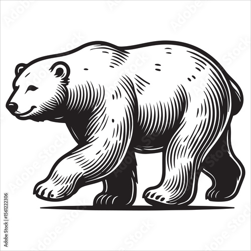 Walking Polar Bear Vector Design