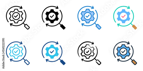 Due diligence icon set multiple style collection 
