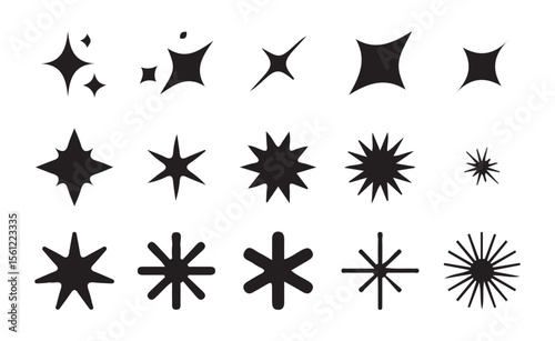 Sparkle vector icons. Shine star icons. Effect shine, glitter, twinkling and clean. Abstract shine effect vector sign.