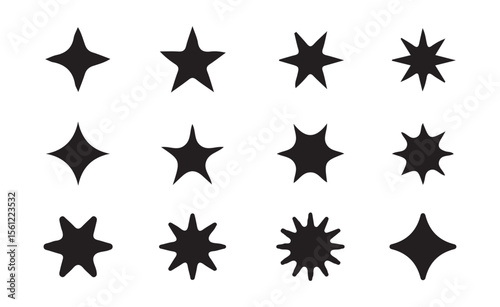 Sparkle vector icons. Shine star icons. Effect shine, glitter, twinkling and clean. Abstract shine effect vector sign.