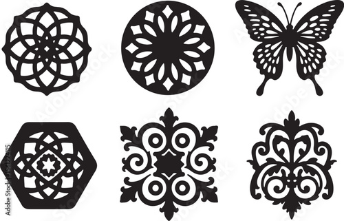 Laser Cut Flower Jewelry Designs vector bundle