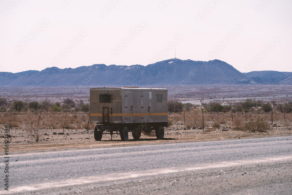 Naklejka premium trailer in desert