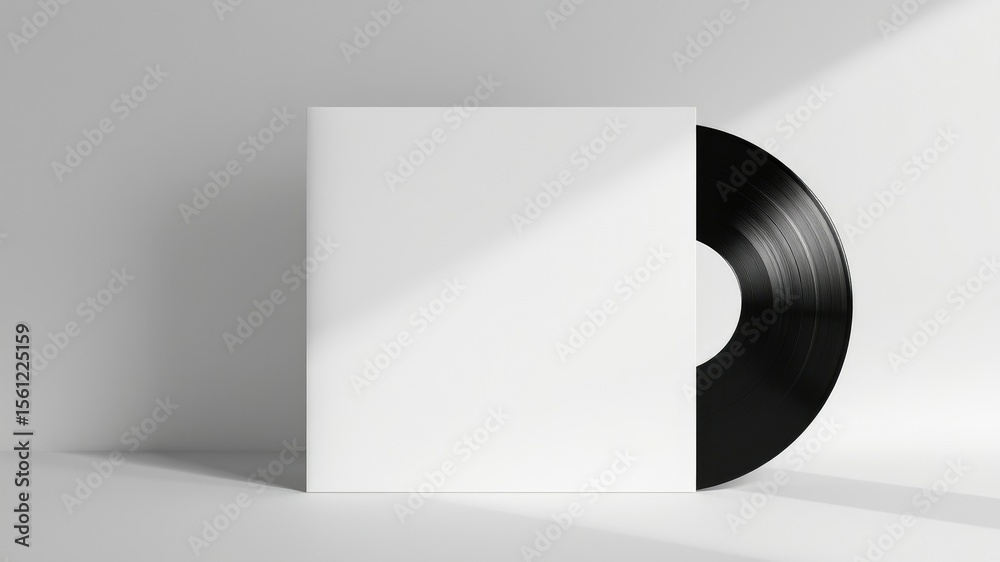 Fototapeta premium Empty Vinyl Album Cover Mockup - Creative Design Concept