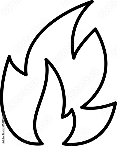 Simply line vector art depiction and fire flames logo of capturing the essence of warmth, vitality, icon, burning