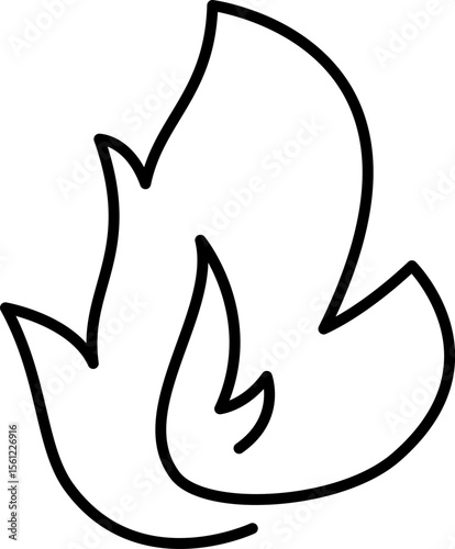 Simply flames line art depiction of fire vector logo icon, capturing the essence of warmth, vitality, and burning