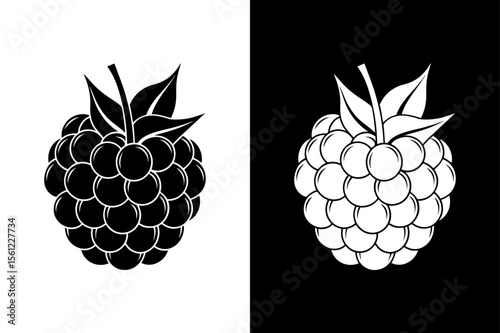 Blackberry Berries Silhouette Icon. Fresh and Sweet Fruit Vector Art