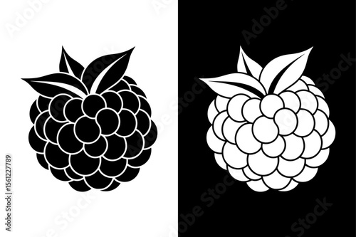 Juicy Blackberry Fruit Icon. Simple Silhouette Vector on White Background