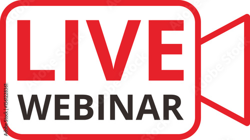 Live Webinar announcement graphic with camera icon.