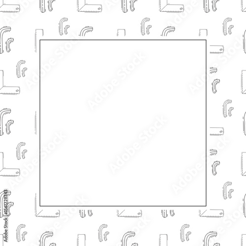 construction frame. doodle construction tool square frame. hand drawn construction frame background. construction tool background
