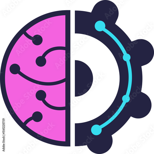 Brain Gear Artificial Intelligence and Cognitive Processing Icon