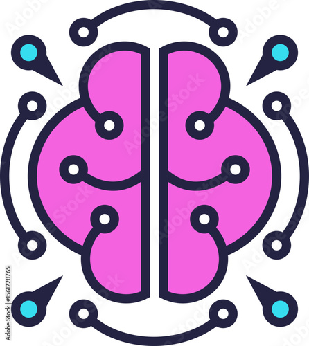 AI Brain Artificial Intelligence Neural Network Concept Illustration