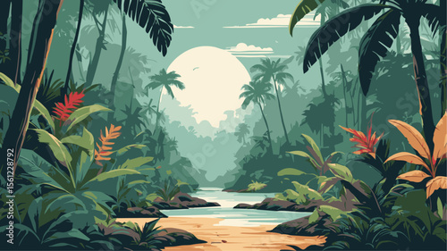 Illustration of Indonesia's tropical forests