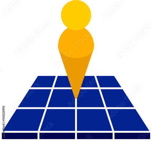 Solar Panel Location Marker Efficient Energy Icon Design