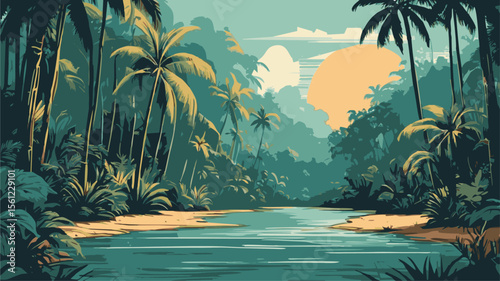 Illustration of Indonesia's tropical forests
