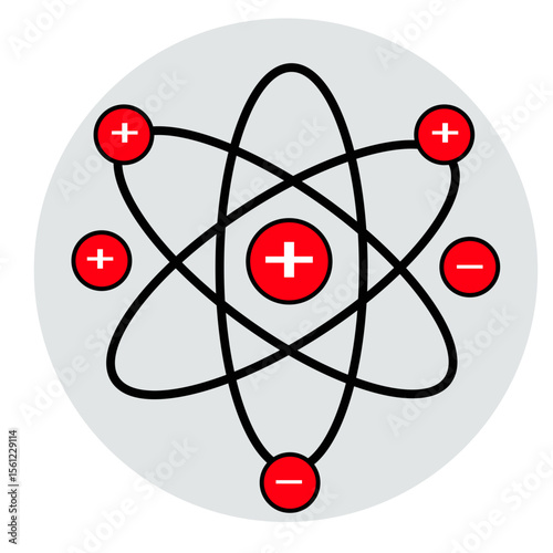 atom icon isolated on white