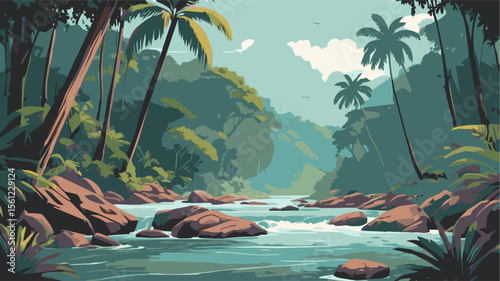 Illustration of Indonesia's tropical forests