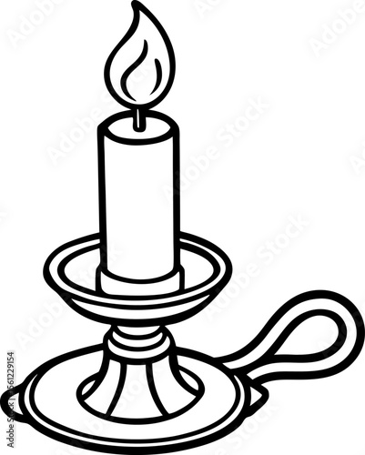 vector illustration of a burning candle