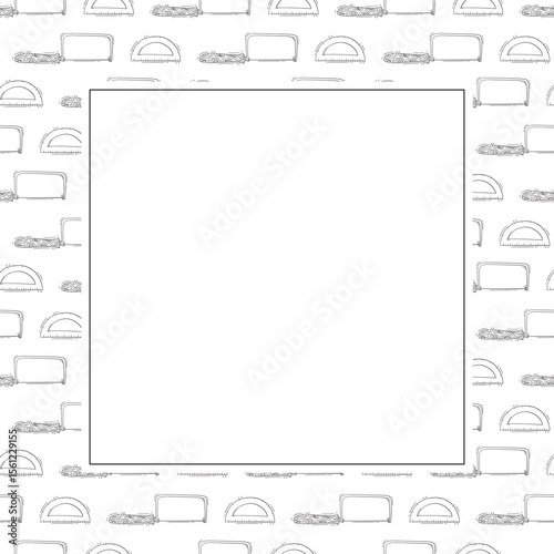 construction frame. doodle construction tool square frame. hand drawn construction frame background. construction tool background