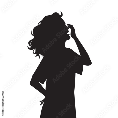 Black Silhouette Vector of Person Listening Carefully with Hand on Ear in Communication Scene on White Background Full HD