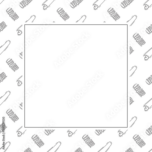 construction frame. doodle construction tool square frame. hand drawn construction frame background. construction tool background