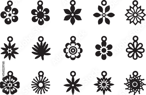 Laser Cut Flower Jewelry Designs vector bundle