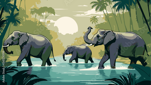 Illustration of Indonesia's tropical forests