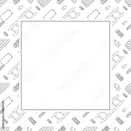 construction frame. doodle construction tool square frame. hand drawn construction frame background. construction tool background