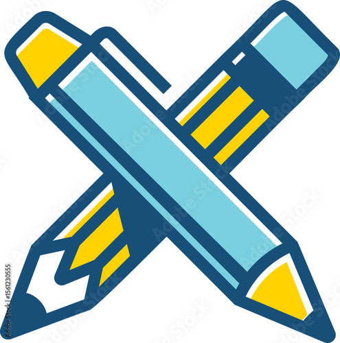 Creative Writing and Drawing Tools Pencils and Pens Icon