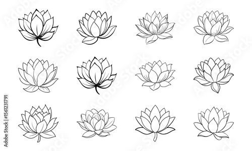 Bundleindian Lotus Flower Layered Petals Flat Pastel Indian Lotus Flower Layered Pe 7