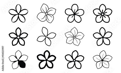 Bundleperiwinkle Flower Five Petal Shape Flat Purple Periwinkle Flower Five Petal 15