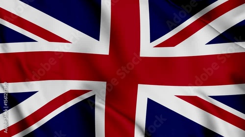 United Kingdom Waving Flag, United Kingdom Flag Waving Animation, United Kingdom Flag 4K Footage