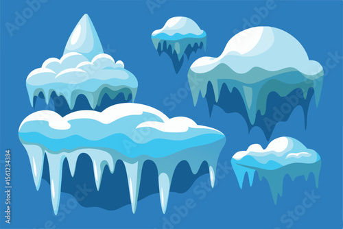 Enchanted Snow and Ice Clipping Paths Winter Wonderland Game Assets