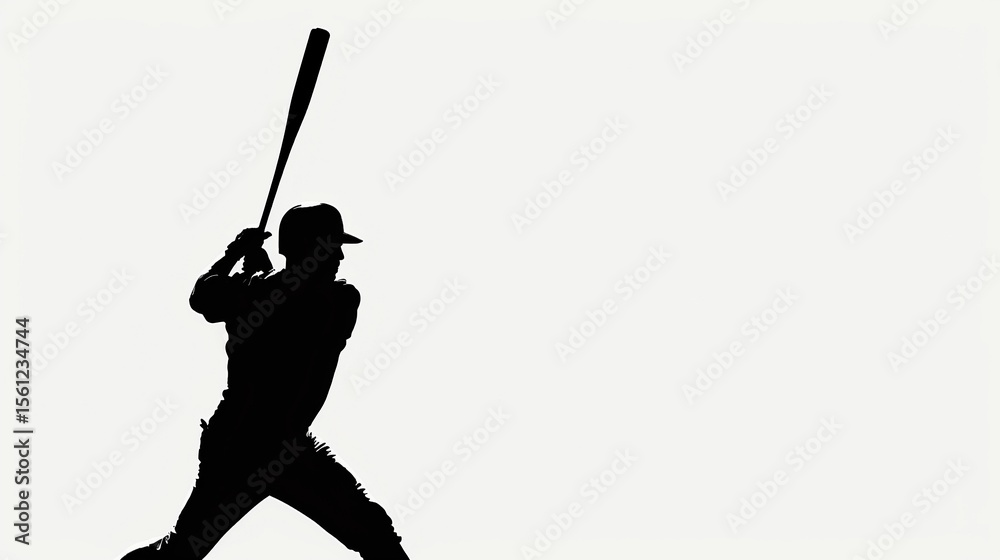Obraz premium Baseball Batter Silhouette Illustration/野球バッターのシルエットイラスト10