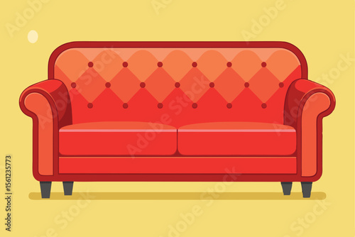Elegant Red Chesterfield Sofa Classic Design for Modern Living Room