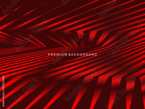 Luxurious abstract vector with crimson and fiery red geometric stripes creates a dynamic visual effect ideal for digital backgrounds, presentations or modern design elements.