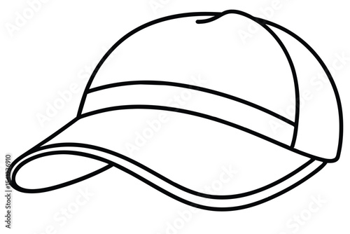Baseball Cap Design Template Outline Illustration for Customization
