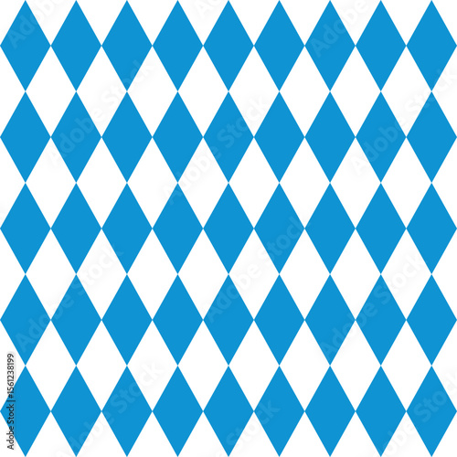 Seamless Blue and White Diamond Pattern as the colors of the Bavarian Flag for Oktoberfest Background

