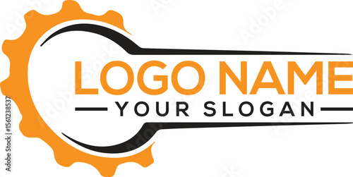New gear and wrench mechanic logo icon vector