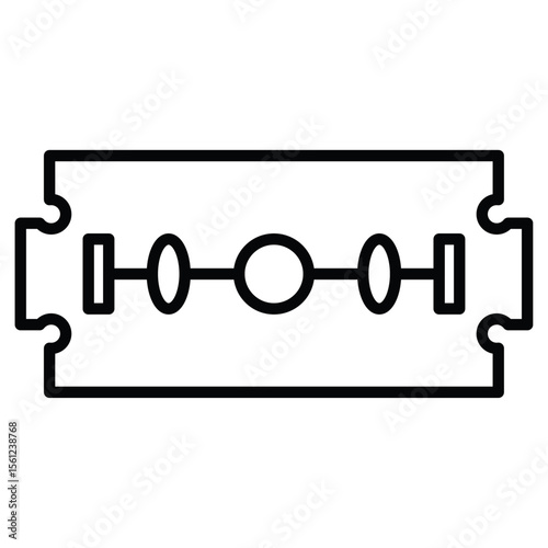 Blade razor icon Black and white outline flat sign vector