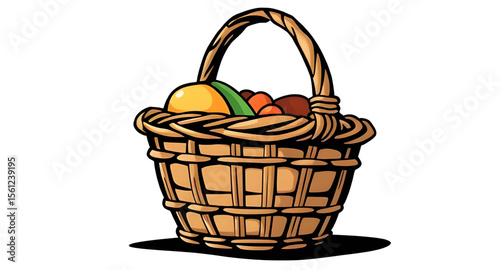 Basket, Basket illustration, Woven basket, Basket icon, Picnic basket, Fruit basket, Shopping basket, Bread basket, Basket vector, Hand-drawn basket, Basket clipart, Rustic basket, Empty basket, Full 