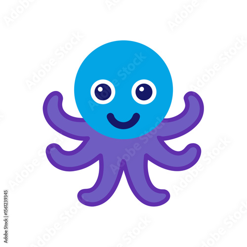 Cute octopus vector art illustration 