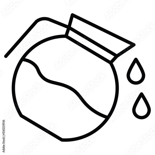 coffee pot icon Black and white outline flat sign vector